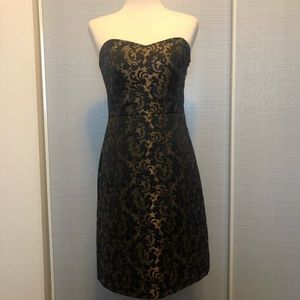 Black and gold cocktail dress